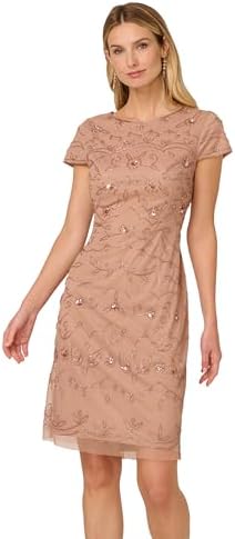 adrianna papell hand-beaded illusion sheath dress Amazon.com: Adrianna Papell Women's 3/4 Sleeve Beaded Illusion Gown With Sweetheart Neckline, Lead, 2 : Clothing, Shoes & Jewelry