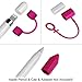 Fintie 3 Pieces Silicone Bundle Compatible with Apple Pencil 1st Generation, Soft Protective Cover Accessories Pencil Cap Holder with Nib Cover, Cable Adapter Tether, Magenta