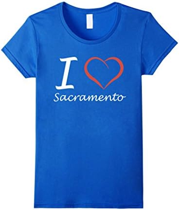 Women's I love Sacramento USA america t shirt tee Small Royal Blue