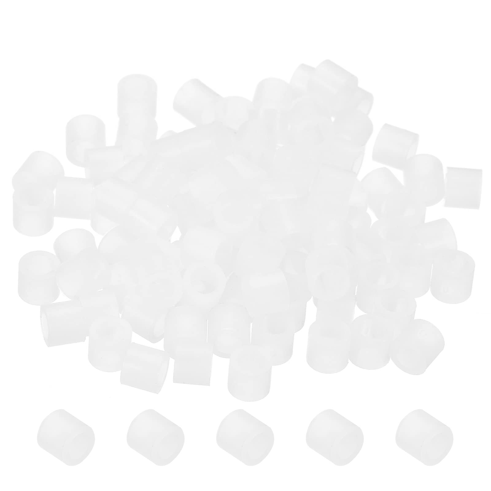 PATIKIL 3.2mm ID x 5mm OD x 4mm L Round Spacers Washers, 100 Pack Nylon Standoff Gaskets for M3 Hardware Screws Bolts for 3D Printer Electrical Outlet, White