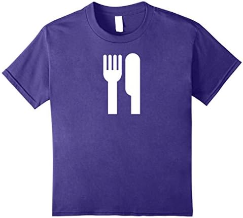 Kids MY Funny FOODIE CHEF DINER t-shirt with fork and knife 10 Purple