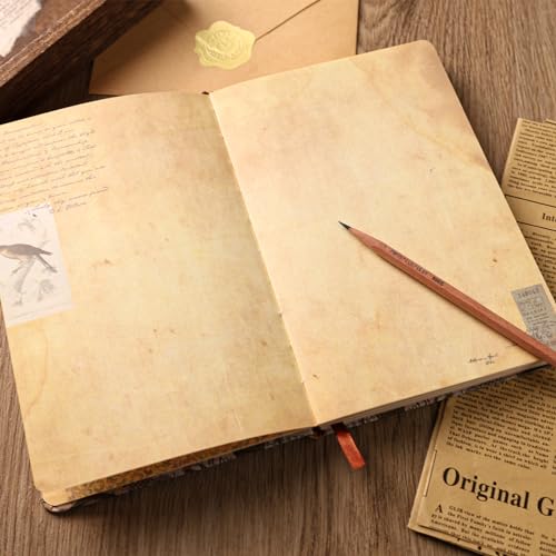 Koogel Vintage Travel Journal for Women, A5 Hardcover Executive Notebook European Style Kraft Paper Diary Notepad for Women Office School Travel
