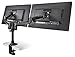 Mount-it! Dual Monitor Desk Mount Swivel Arm, Quick Connect with Combo Grommet and Clamp Base (MI-43111-BLK)