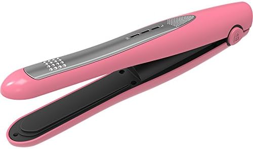 YOUFANGZHUANG Professional Salon 2 in 1 Portable USB Charge Hair Iron Curling Iron Mini Wireless Straightener Ceramic Travel Hair Curl Styling Tools,Pink