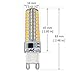 Bonlux 5-Packs 5 Watts Silicone Coated G9 LED Light Bulb 360 Degree Dimmable G9 Light Bulb 40w Equivalent 72pcs Epistar SMD 2835 LED G9 Warm White 3000k