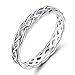 SOMEN TUNGSTEN 925 Sterling Silver Ring 4mm Eternity Celtic Knot Wedding Band for Women Size 3-13