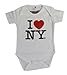 I Love NY Baby Bodysuit White Snapsuit Souvenir Gift NYC New York 6m