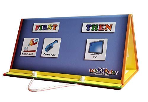 SchKIDules 2-in-1 Complete Collection Bundle Visual Schedule: Daily Kids Calendar and Weekly Responsibility Chart All in One; 18" Trifold Magnetic Board, 132 Activity Magnets and 57 Accessory Magnets