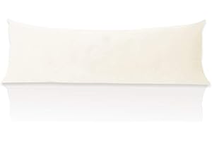 StangH Velvet Kids Body Pillow Cover with Zipper, Super Soft Touch Body Pillowcase for Babies/Pregnant Women/Adults, Ivory, 20 x 54-inch, 1 Piece