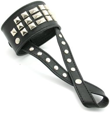 M2m Wristband, Leather With Stud Finger Loop, Md., Black by PHS International