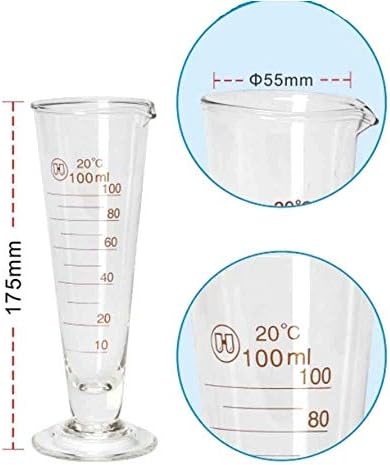 Xazty シリンダー千ミリリットルを測定研究所コーンは 2つはまた カップブラシを送る買う カップ50ミリリットルを計量カップ ガラスの測定します Size 100ml Test Centrodermatologicodelsur Com