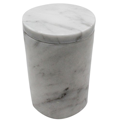 White Polished Marble Canister / Jar bathroom vanity container Very