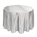 LinenTablecloth 108-Inch Round Satin Tablecloth Silver