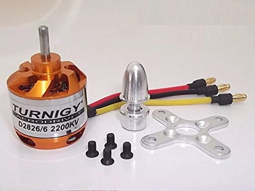 Turnigy D2826-6 2200kv Brushless Outrunner Motor w collet prop adapter X mount