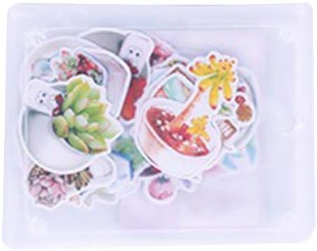 Washi Stickers Succulent Coffee Cup Cat Decals 1 Pack 丨 Milnut DIY Diary Stickers Adhesive Tape Album Manual Photo Scrapbooking Deco 丨 10.6cm*8.8cm Multi-Colored