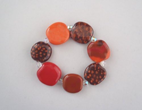 KAZURI BRACELET Red, Brown &amp; Orange Beads