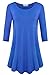 JollieLovin 3/4 Sleeve Shirts for Women Swing Plus Size Tunic Tops Long Sleeve Tee Shirts Loose Fit Fall Tops Lightweight Sweaters Ladies Winter Clothes Blue 2X