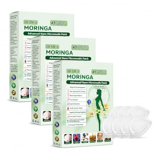 21 Pezzi 10-in-1 Cerotto Avanzato Nano Microneedle, Moringa Berberina Patch, Cerotti Dimagranti, per Addome, Gambe e Braccia (3 Scatole)