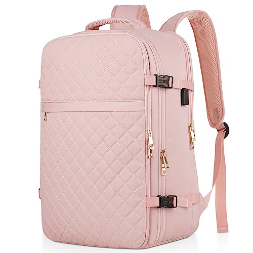 MOMUVO Carry On Travel Backpack USB Pink
