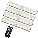 SZOKLED Remote Control LED Lights Bar, Wireless Portable LED Under Cabinet Lighting, Dimmable Closet Light Stair Night Lights Battery Operated, Stick on Anywhere Safe Light for Hallway Kitchen Bedroom