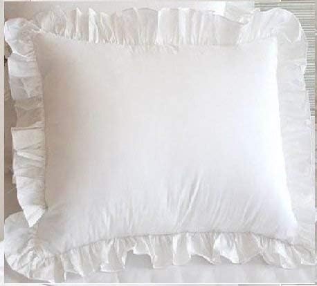 Amazon Com White Ruffle Pillow Shams Set Of 2 Luxury 550 Thread