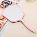XPXKJ Handheld Mirror with Handle, for Vanity Makeup Home Salon Travel Use (Pink, Square)