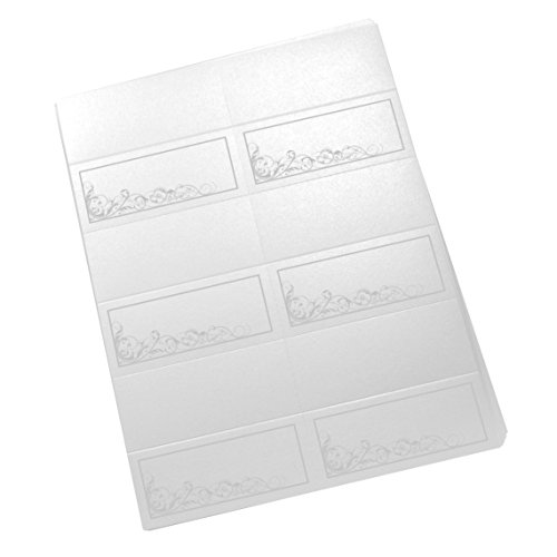 Documents and Designs Scribble Vintage Swirl Easy Print Place Cards (Select Color), Silver, Set of 150 (25 Sheets)