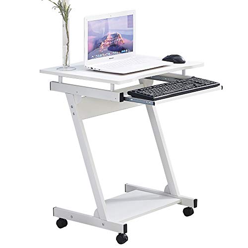 BOJU Adjustable Mobile Laptop Cart Table Small Computer Rolling Desk