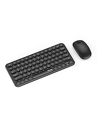 Teclado y ratón inalámbricos, Jelly Comb KS45 2.4GHz USB teclado y ratón Combo para PC, portátil, ventana XP 7 8 9 - Ergonómico redondo cóncavo y convexo teclas
