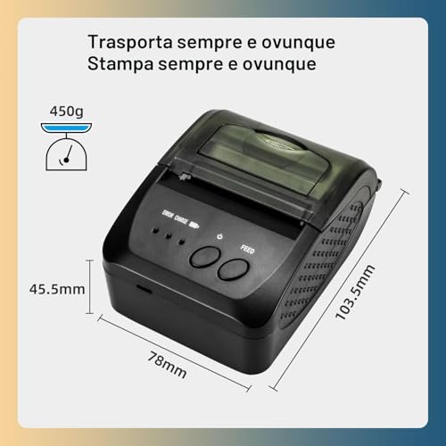 NetumScan Wireless Bluetooth Thermal Receipt Printer, 2 Inch 58mm Mini USB POS Retail Restaurant Printer Compatible with Android/iOS/PC/Windows NS1809DD