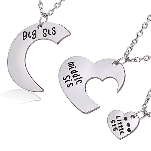 3pcs family jewelry gift big sis middle sis little sis …