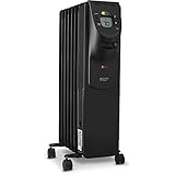 Electric Oil Filled Radiator Heater with Digital Display &amp; Timer - Stay-Cool Handle &amp; Tip Over Shut Off Safety Features - By Comfort Zone