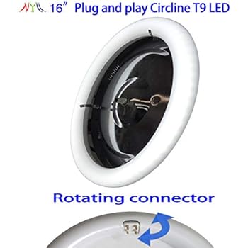NYLL - 16 Inch Plug & Play Circline LED - Daylight (6000K) T9 LED Lamp Directly Relamp & Replace 40 Watt 16 inch Fluorescent Bulb FC16T9 (Without Rewiring Or Modification) - Ballast Required!