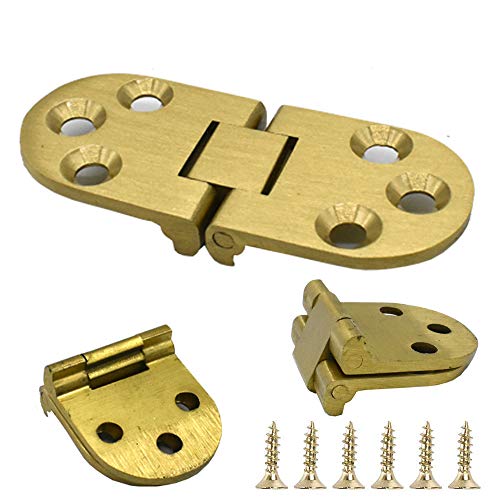 Photo 1 of Renashed 4 Pcs Round Edge Hinge Brass Butler Tray Hinge Round Edge 180 Degree for Butler Folding Tables Furniture Table with Screws