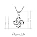 Presentski Diamond Necklace, Chain Length 17.7inches,Sterling Silver Necklace,Clover Necklace for Women