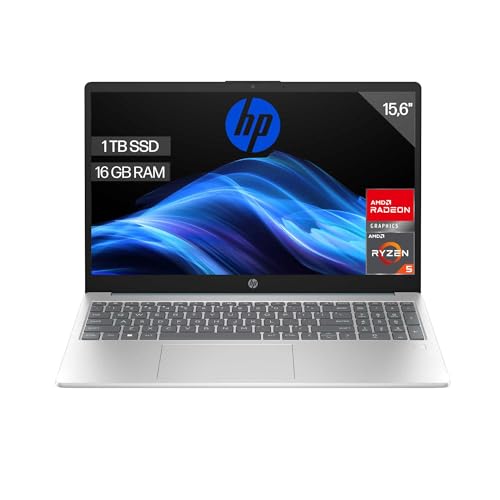 15-fc0237ns - Ordenador portátil de 15.6" FHD (AMD Ryzen 5-7520U, 16 GB RAM, 1TB SSD, AMD Radeon Graphics, Sin Sistema operativo) Plata y Azul - Teclado QWERTY Español