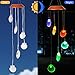xxschy LED Solar Seashell Wind Chimes Outdoor - Waterproof Solar Powered LED Changing Light Color 6 Shells Mobile Romantic Wind-Bell for Home, Party, Festival Decor, Night Garden Decoration