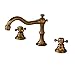 Rozin Antique Brass Widespread 3 Holes Bathroom Sink Faucet 2 Cross Knobs Lavatory Basin Mixer Tap