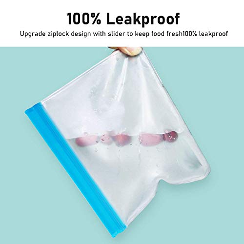 Reusable Storage Bags 10 Pack Leakproof Food Bag with Slider (5 Reusable Sandwich Bags + 5 Reusable  - //coolthings.us