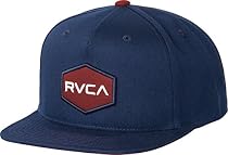 RVCA Men's Commonwealth Snapback Hat, Navy Red, One Size