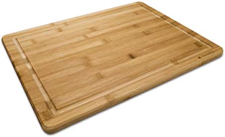 Navaris Planche à Découper en Bambou - Planche Découpe 45 x 34 x 1,8cm Viande Pain Poisson Fruits Légumes Fromage - Ustensile Cuisine avec Rigole - Cuisine A Vivre Navaris Planche à Découper en Bambou - Planche Découpe 45 x 34 x 1,8cm Viande Pain Poisson Fruits Légumes Fromage - Ustensile Cuisine avec Rigole