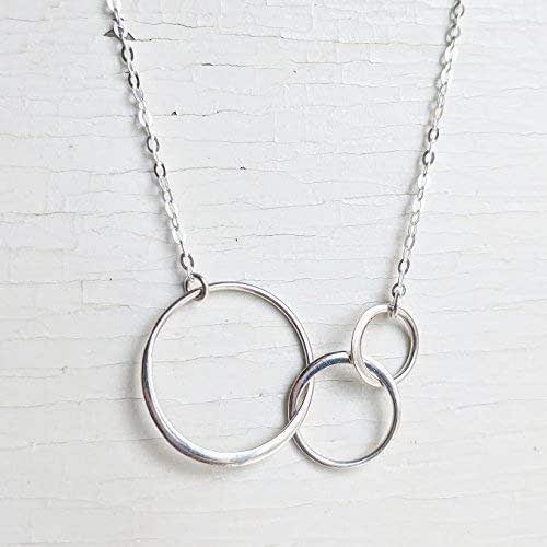 18 Inch Three Links Sterling Silver Necklace Three