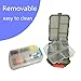 Pill Organizer 10 Compartments Travel Portable, Pill Case for Purse, Pill Box for Vitamin 2Pcs (Black+White)