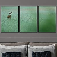 3 Piece Framed Canvas Wall Art Deer in The Wild Animals Deer Canvas Prints Home Artwork Decoration for Living Room,Bedroom - 16