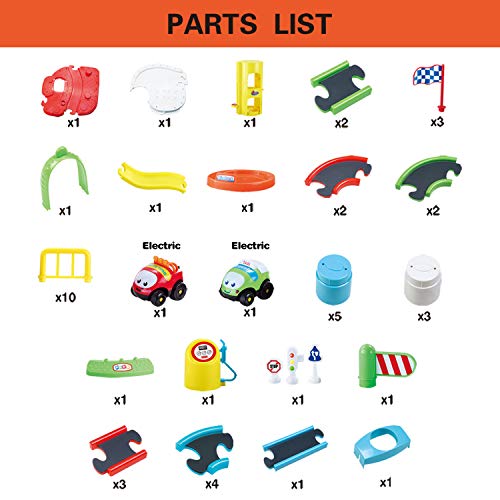 image for FunLittleToy Toy Garage Playset 27.2'' x 13.4'', Race Track Set for To