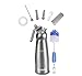 Whipped Cream Dispenser- Professional Cream Whipper 1 Pint with 2 Stainless steel Nozzles and 1 INJECTOR TIP, Uses N2O Cartridges (Not Included), comes with a Dual Head Cleaning Brush