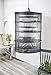 Herb Drying Net w/Zippers Herb Dryer Mesh Tray Drying Rack (D24 xH35.5 4-Tier, Black)