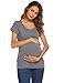 Hotouch Nurse Shirt Women's Maternity 100% Cotton Pregnancy T-Shirt Maternity Tops and Blouses Dark Grey M
