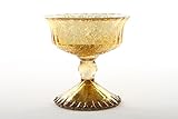 Koyal Wholesale 4.5-Inch Antique Gold Glass Compote Bowl Pedestal Flower Bowl Centerpiece