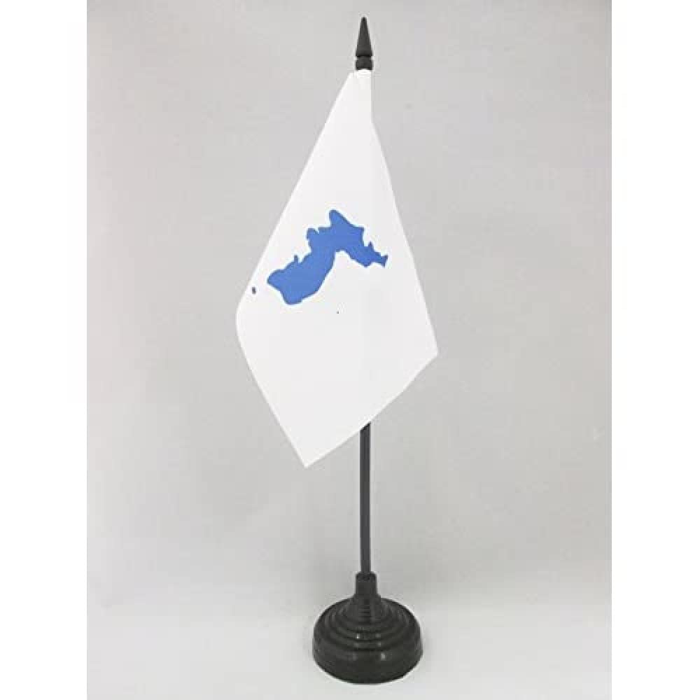 AZ FLAG - Korean reunification Table Flag 4'' x 6'' - Korea Office Mini Banner 100% Polyester 15 x 10 cm - Mini Desk Flag with 10'' Pole and Black Plastic Base